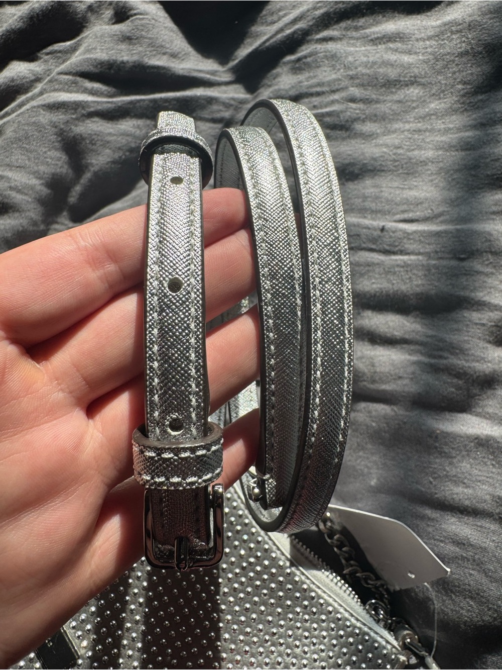 kate spade silver studded shoulder bag - Picture 8 of 10